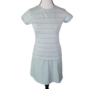 Vintage Nike Dri-Fit light green striped golf tennis top and skort set Small